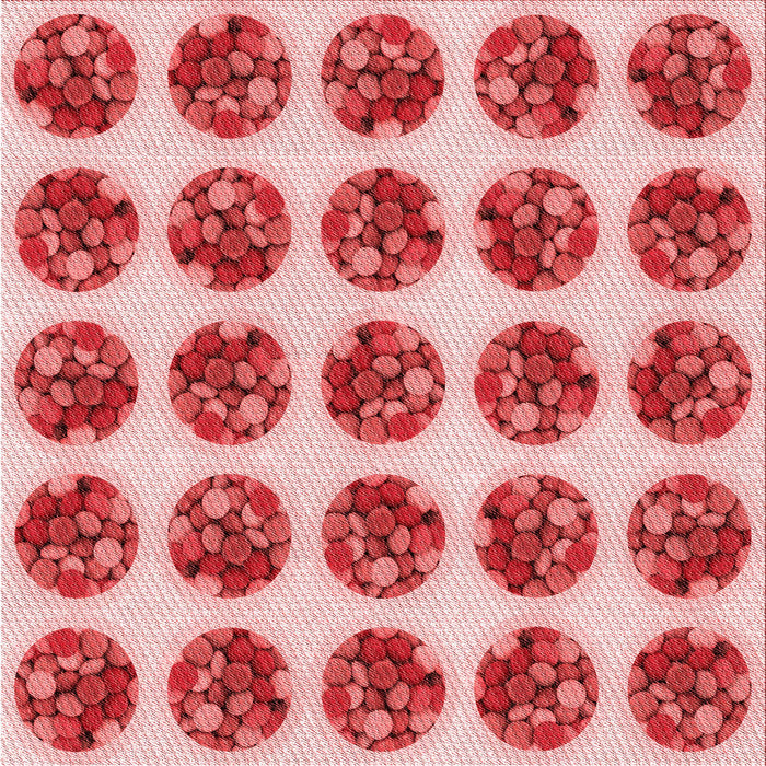 Round Patterned Pastel Pink Rug, pat295rd