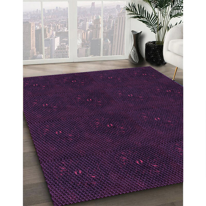 Patterned Purple Rug in Family Room, pat2950pur