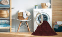 Machine Washable Transitional Black Brown Rug in a Washing Machine, wshpat2950rd