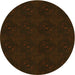 Square Machine Washable Transitional Dark Bronze Brown Rug in a Living Room, wshpat2950yw