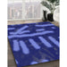 Machine Washable Transitional Cobalt Blue Rug in a Family Room, wshpat2952blu