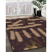 Machine Washable Transitional Dark Gold Brown Rug in a Family Room, wshpat2952brn