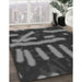 Machine Washable Transitional Charcoal Black Rug in a Family Room, wshpat2952gry