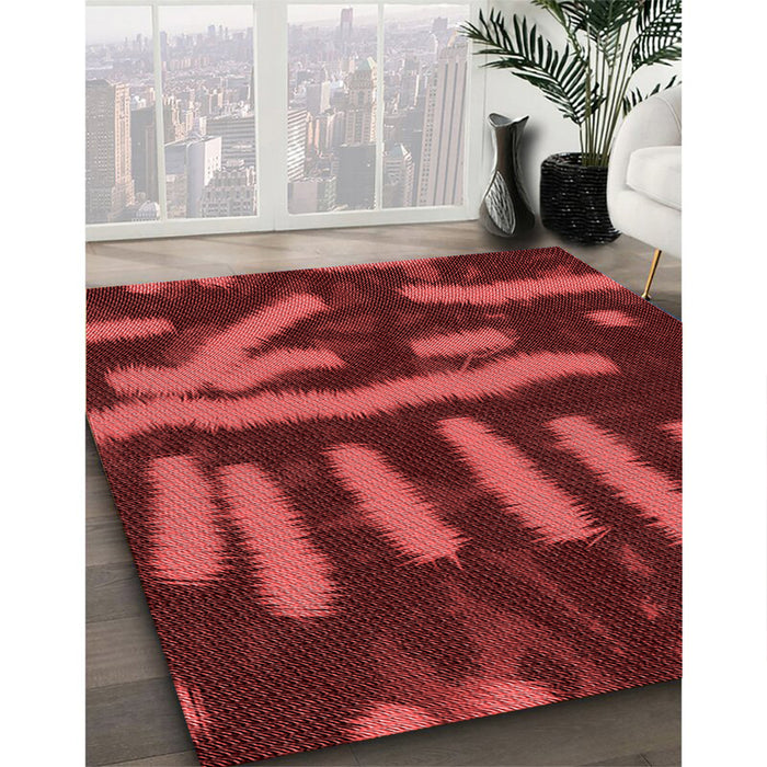 Machine Washable Transitional Crimson Red Rug in a Family Room, wshpat2952rd