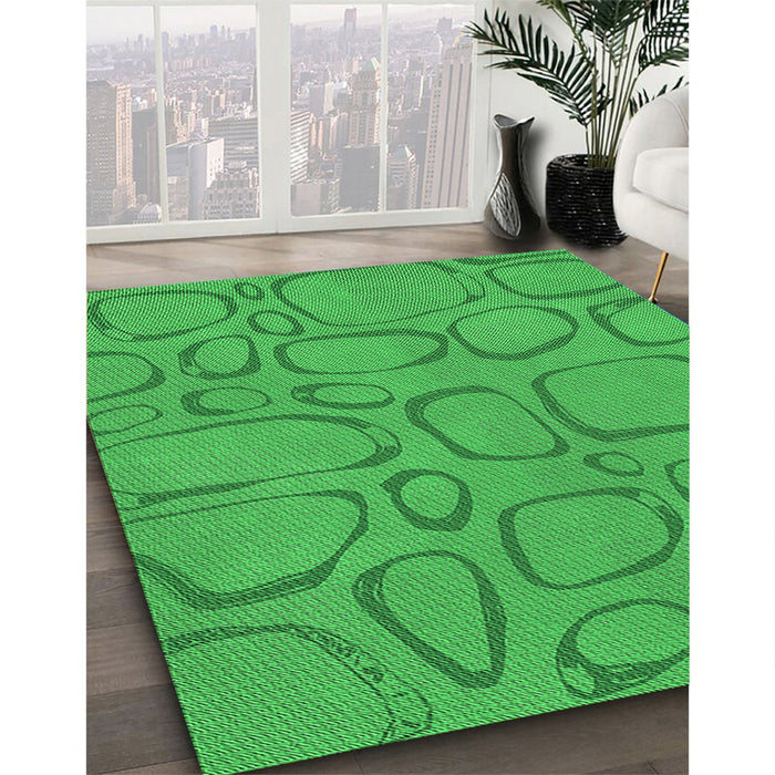 Machine Washable Transitional Neon Green Rug in a Family Room, wshpat2953grn
