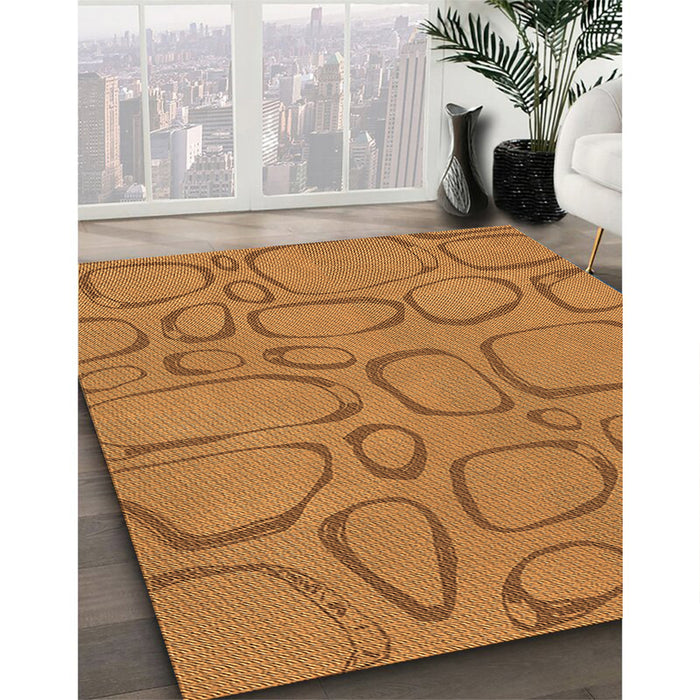 Machine Washable Transitional Dark Orange Rug in a Family Room, wshpat2953org