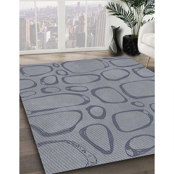 Patterned Purple Navy Blue Abstract Machine Washable Rug in a Family Room, wshpat2953