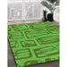 Patterned Green Rug in Family Room, pat2954grn