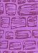 Patterned Bright Neon Pink Purple Rug, pat2954pur