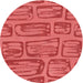 Square Patterned Red Rug, pat2954rd