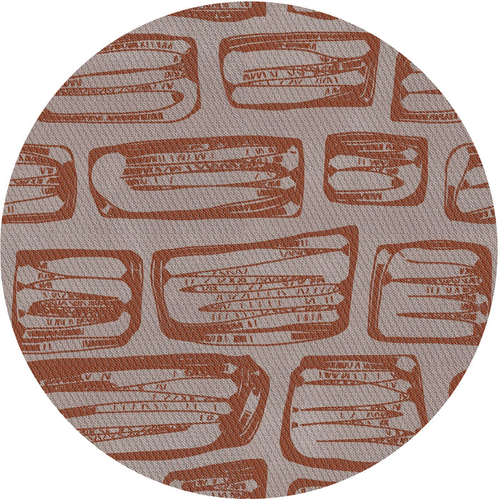 Sideview of Patterned Tan Brown Novelty Rug, pat2954