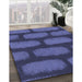 Patterned Blue Rug in Family Room, pat2955blu