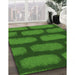 Patterned Deep Emerald Green Rug in Family Room, pat2955grn
