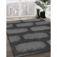 Patterned Dark Gray Black Rug, pat2955gry