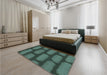 Patterned Sea Green Rug in a Bedroom, pat2955lblu