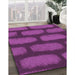 Patterned Dark Magenta Purple Rug in Family Room, pat2955pur