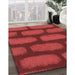 Patterned Red Rug in Family Room, pat2955rd