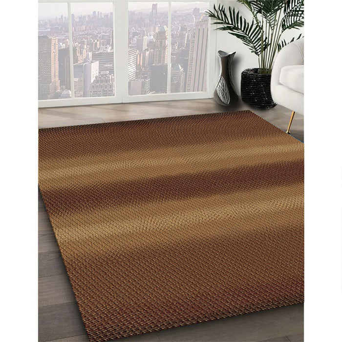 Machine Washable Transitional Dark Bisque Brown Rug in a Family Room, wshpat2956brn