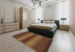 Patterned Dark Bisque Brown Rug in a Bedroom, pat2956brn