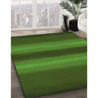 Patterned Dark Lime Green Rug, pat2956grn