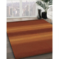 Patterned Orange Red Orange Rug, pat2956org