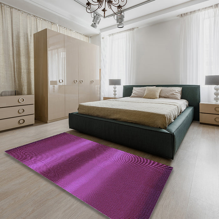 Patterned Crimson Purple Rug in a Bedroom, pat2956pur