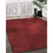 Patterned Dark Red Rug in Family Room, pat2957rd