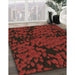 Machine Washable Transitional Saffron Red Rug in a Family Room, wshpat2958brn