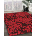 Machine Washable Transitional Saffron Red Rug in a Family Room, wshpat2958rd