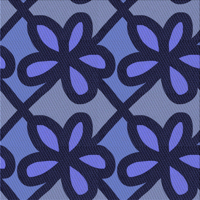 Round Patterned Midnight Blue Rug, pat2959blu