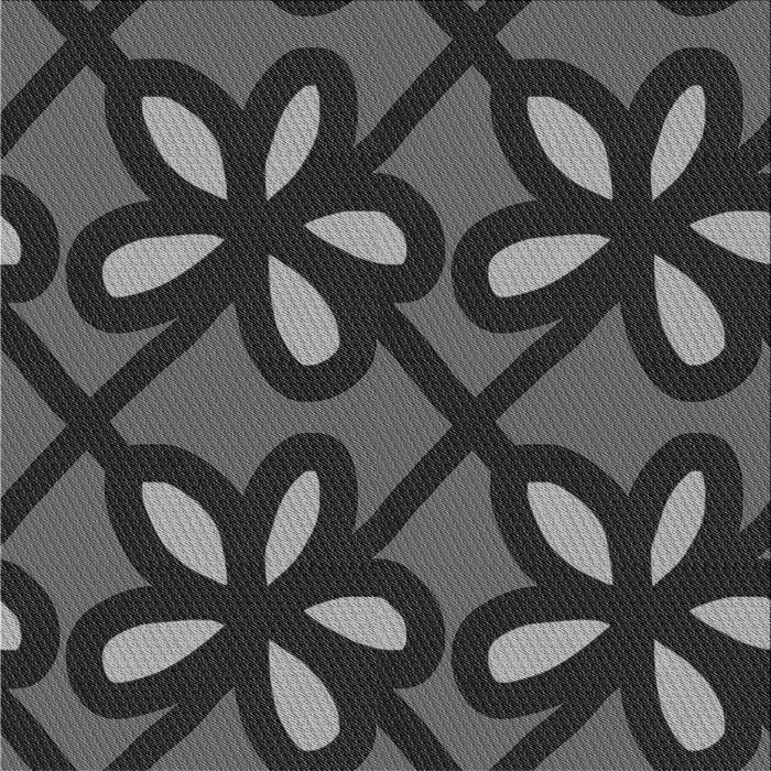 Round Patterned Charcoal Black Rug, pat2959gry