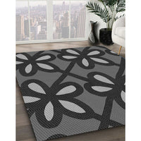 Patterned Charcoal Black Rug, pat2959gry