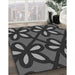 Patterned Charcoal Black Rug in Family Room, pat2959gry