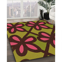 Patterned Deep Red Rug, pat2959org