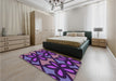 Patterned Indigo Purple Rug in a Bedroom, pat2959pur