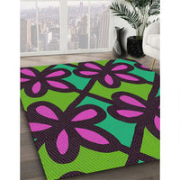 Patterned Dark Purple Modern Rug, pat2959