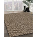 Patterned Black Brown Rug in Family Room, pat296org