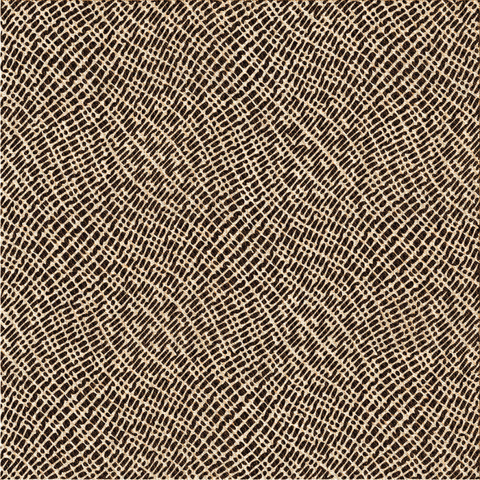 Round Patterned Black Brown Rug, pat296org