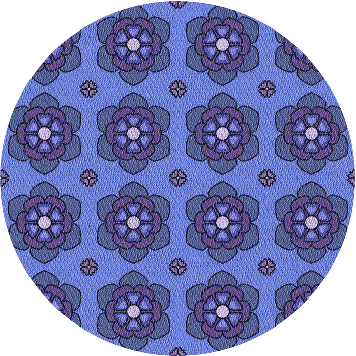 Square Patterned Sky Blue Rug, pat2960blu