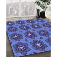 Patterned Sky Blue Rug, pat2960blu