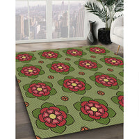 Patterned Red Brown Rug, pat2960brn