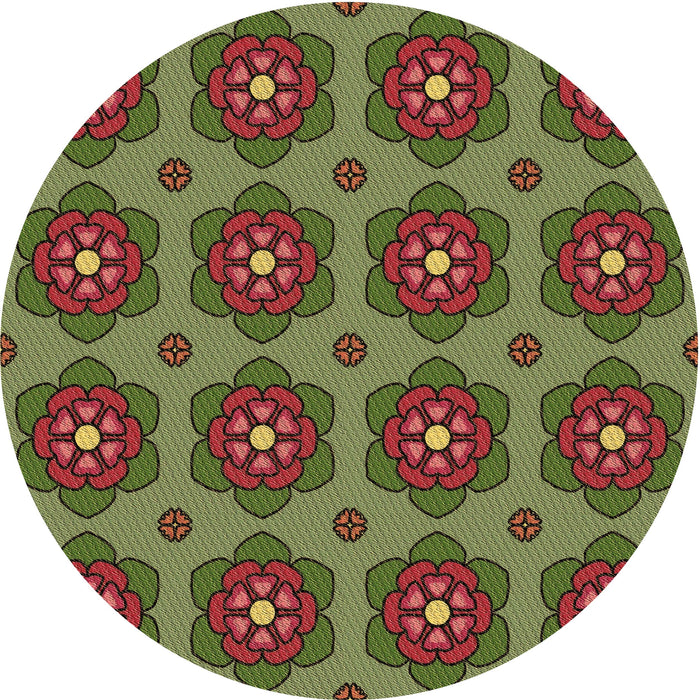 Square Patterned Red Brown Rug, pat2960brn