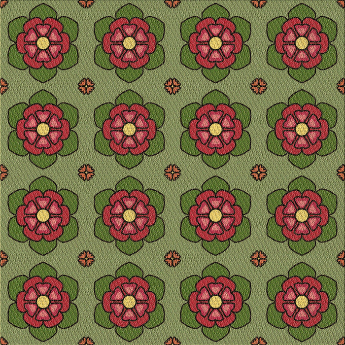 Round Patterned Red Brown Rug, pat2960brn