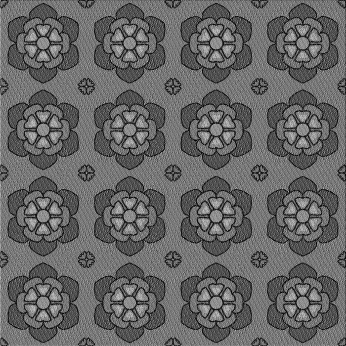 Round Patterned Gunmetal Gray Rug, pat2960gry