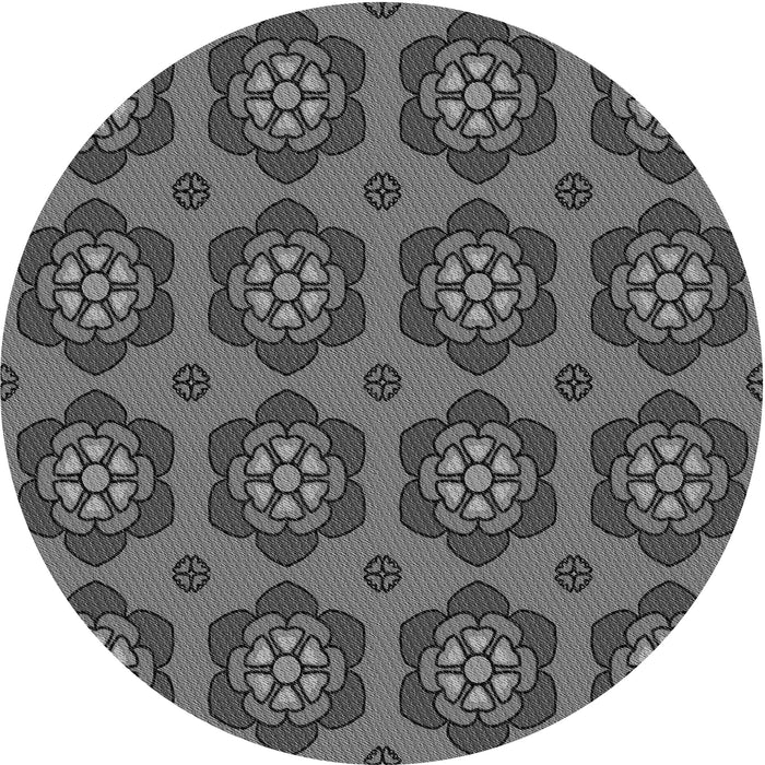 Square Patterned Gunmetal Gray Rug, pat2960gry