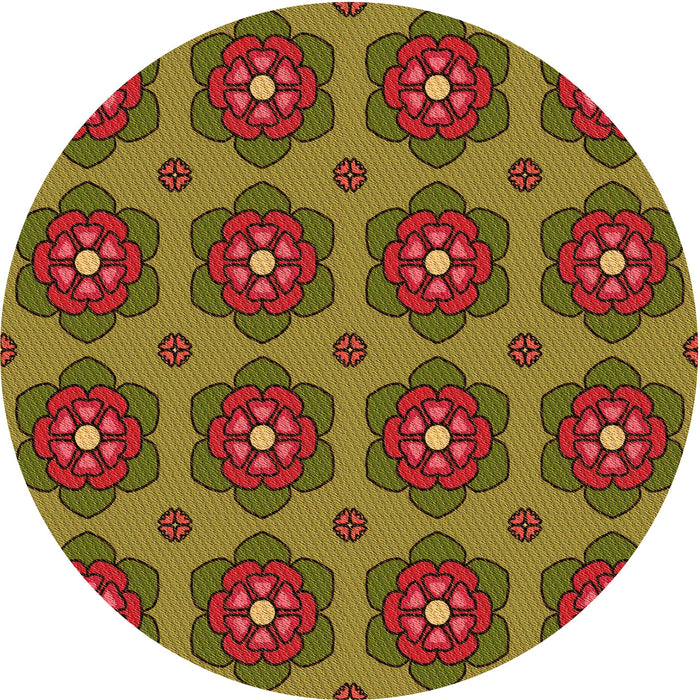 Square Machine Washable Transitional Saffron Red Rug in a Living Room, wshpat2960org