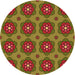 Square Patterned Saffron Red Rug, pat2960org