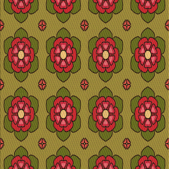 Machine Washable Transitional Saffron Red Rug, wshpat2960org