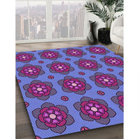 Patterned Dark Magenta Purple Rug, pat2960pur