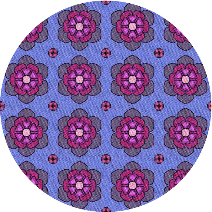 Square Patterned Dark Magenta Purple Rug, pat2960pur